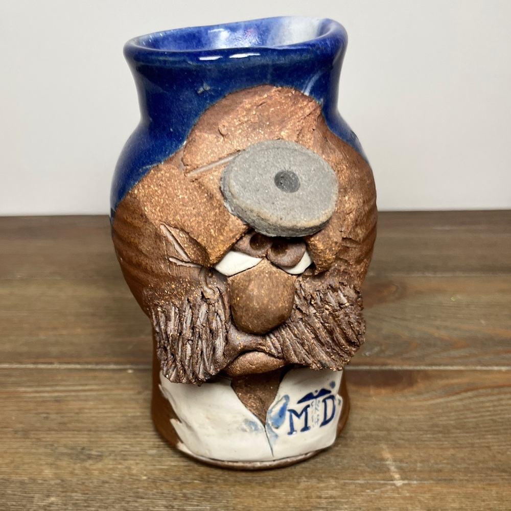 Vintage Ordinary People 3D Stoneware Coffee Mug Doctor MD Funny/ Ugly Face Cup